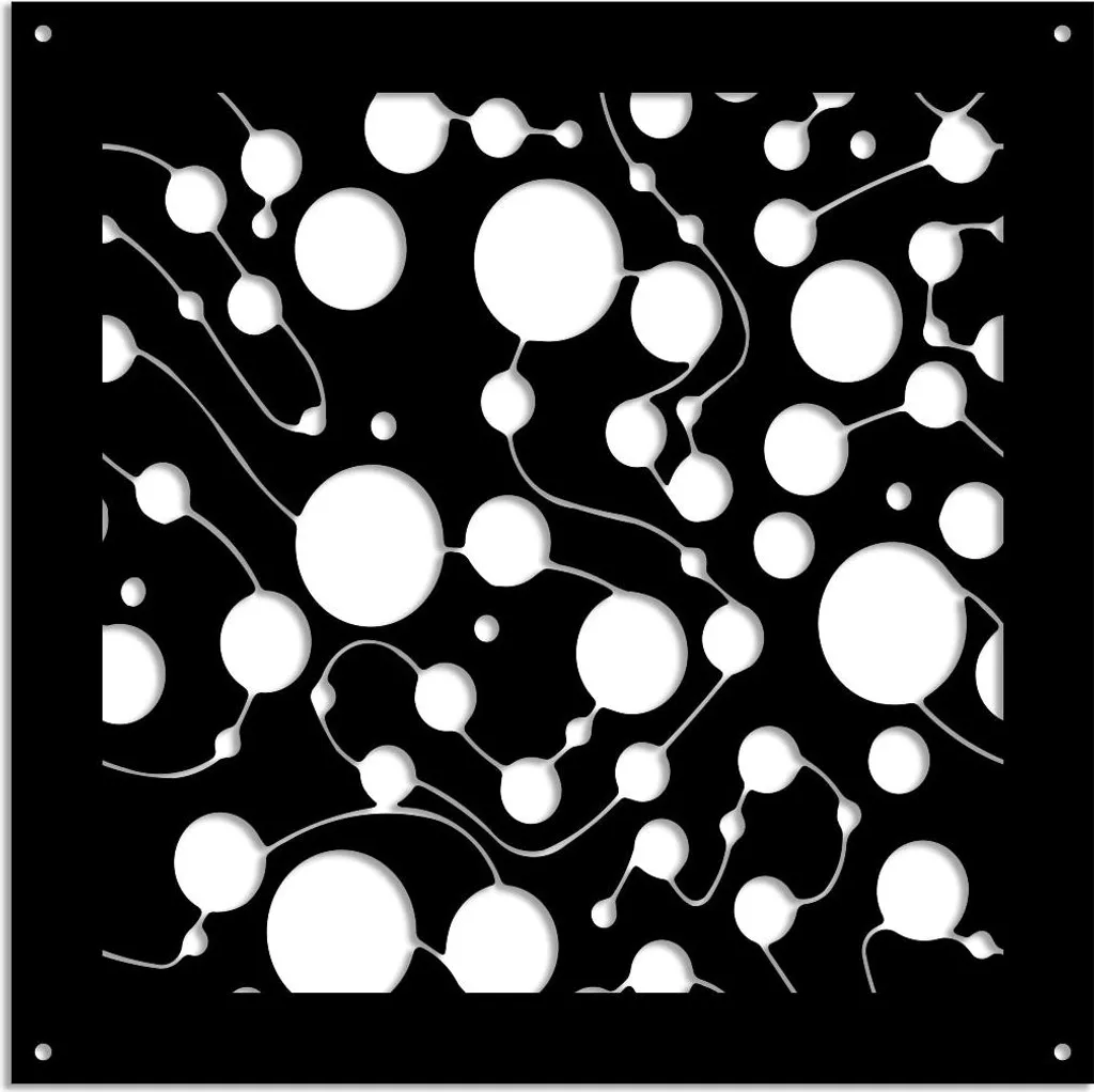 BAKTERIA- Pannello in PVC traforato - Parasole 73x73 cm nero