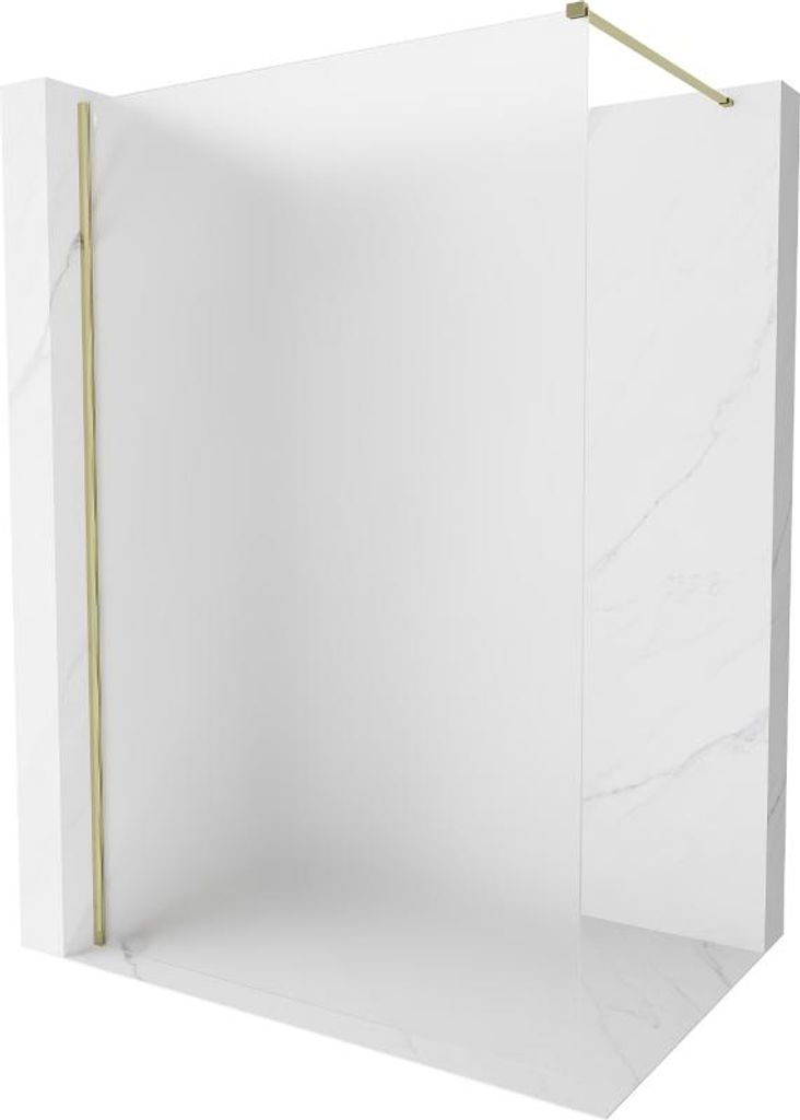 Mexen Kioto-X Duschwand Walk-in 150 x 200 cm, Frost 10 mm, Gold - 800-150-101-50-30-X