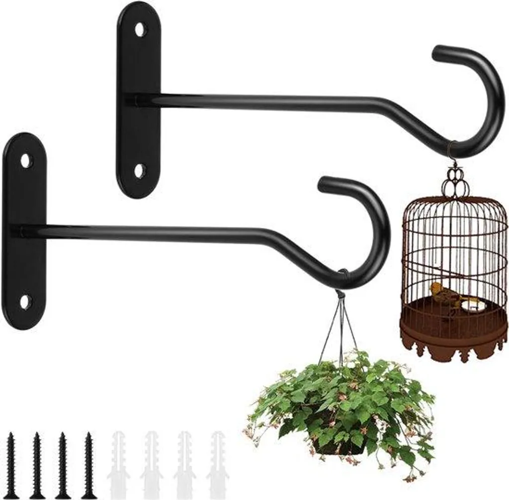 Porte-lanterne mural noir pour décorer votre terrasse et suspendre fleurs