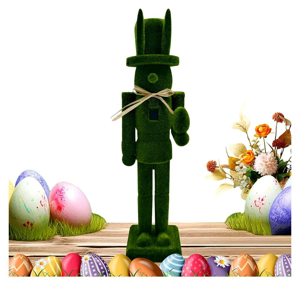 Nussknacker Skulptur, saisonale Deko-Figuren - Flocking Nussknacker Holzdekoration für Jugendliche und Erwachsene für Tisch, Nachttisch und Fenst...