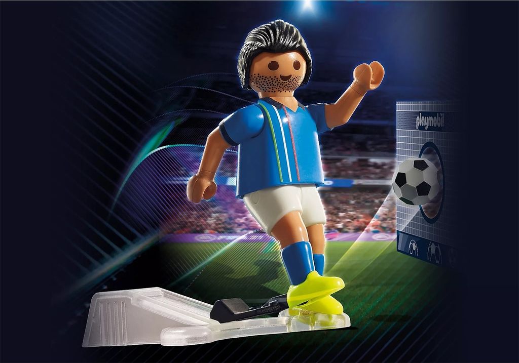 Playmobil Joueur De Football Français – Fonction De Tir, Cage D’entraînement, Maillot équipe De France – Dès 4 Ans