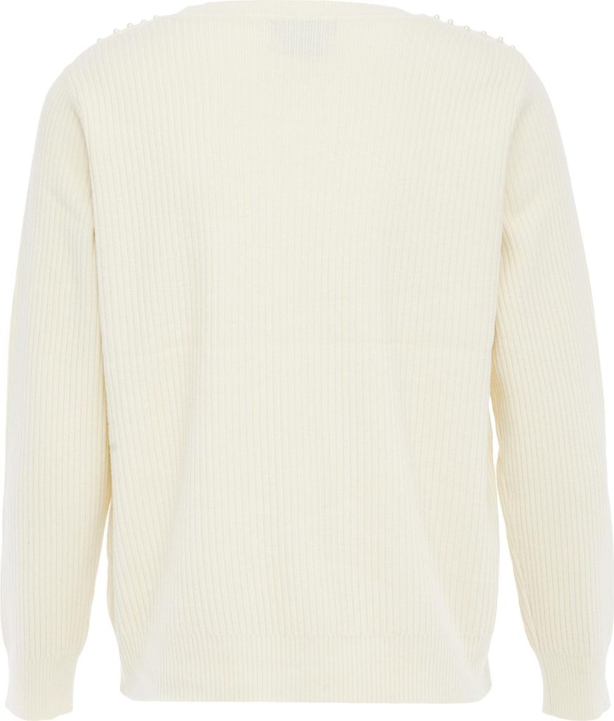 dulcey damen strickpullover - wollweiss, XS/S