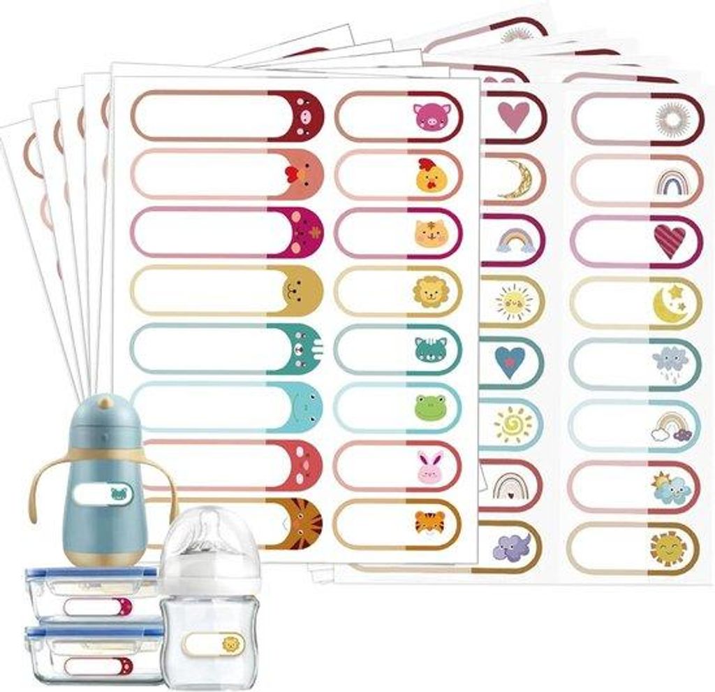 Wasserdichte Babyflaschen-Etiketten, 12er Set