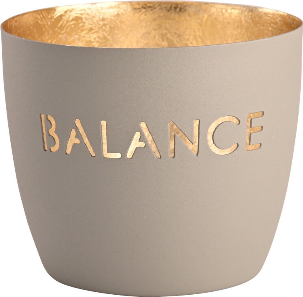Gift Company Madras Windlicht M Balance flannel/gold 8,5cm