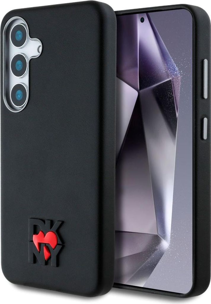 DKNY Heart of NY Lederhülle für Samsung Galaxy S25 - Schwarz