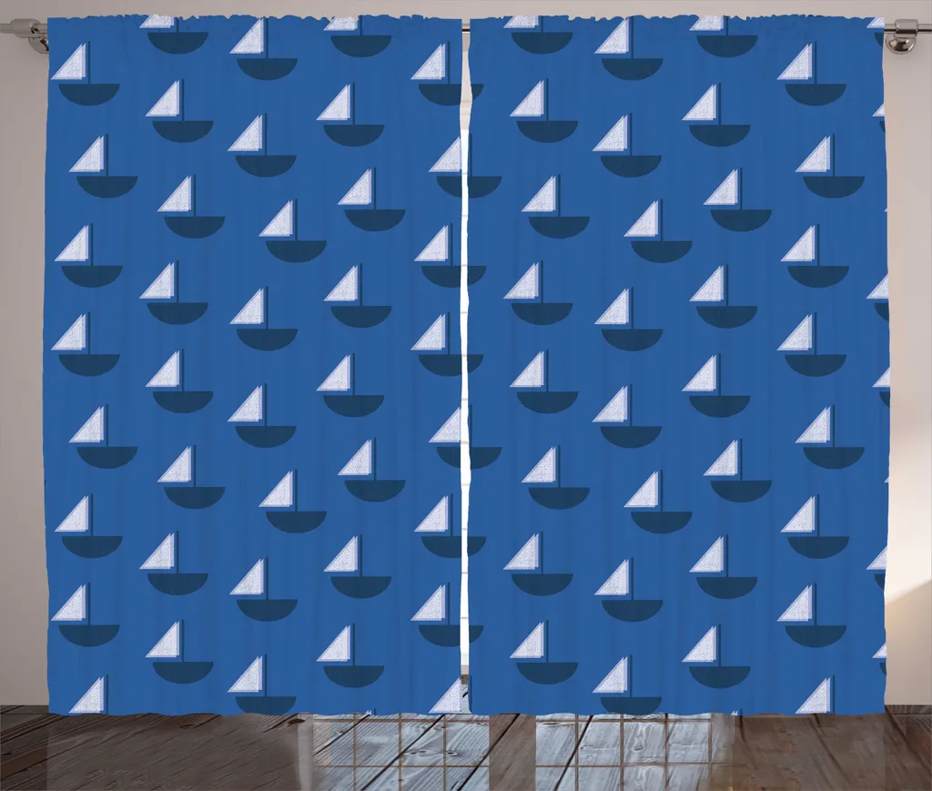 ABAKUHAUS Nautik-Party Rideau à Fronces Voiles Géométriques 280x225 cm