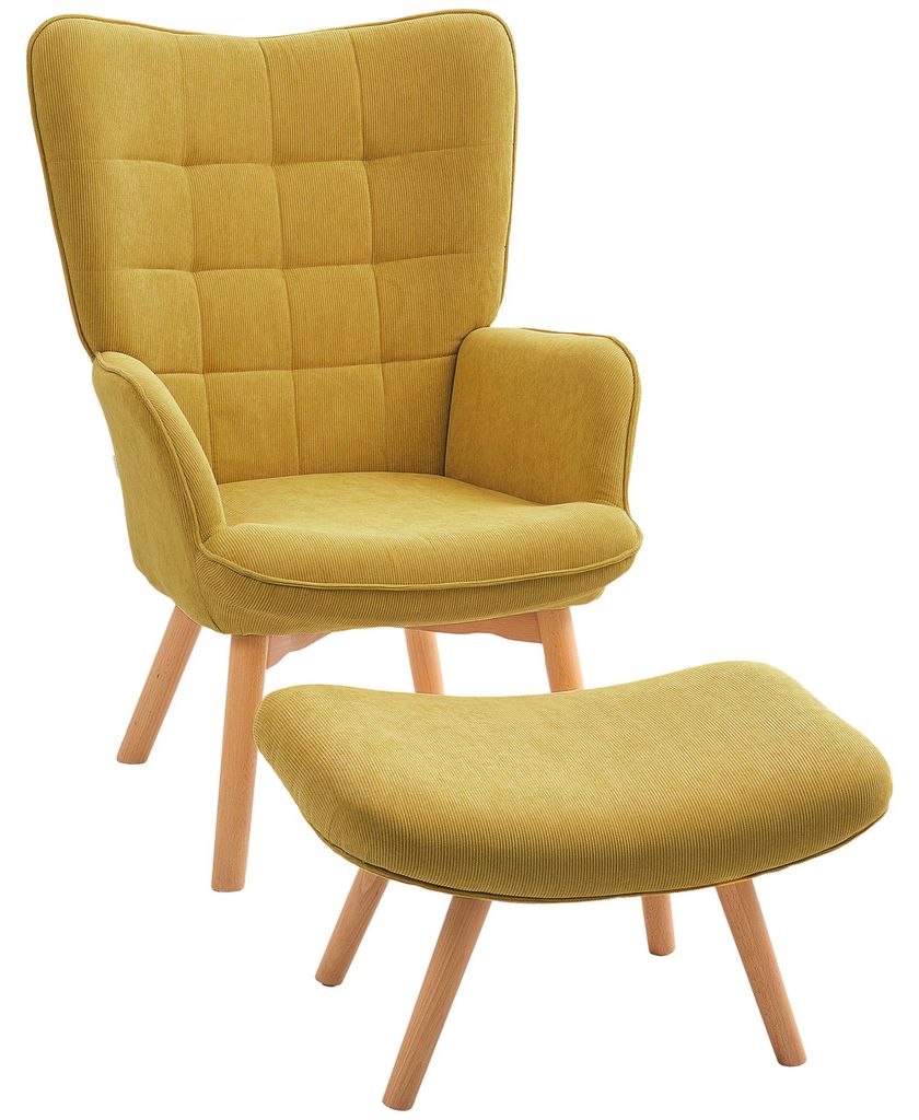 HOMCOM fauteuil met voetenbankje, relaxfauteuil, Productafbeelding 