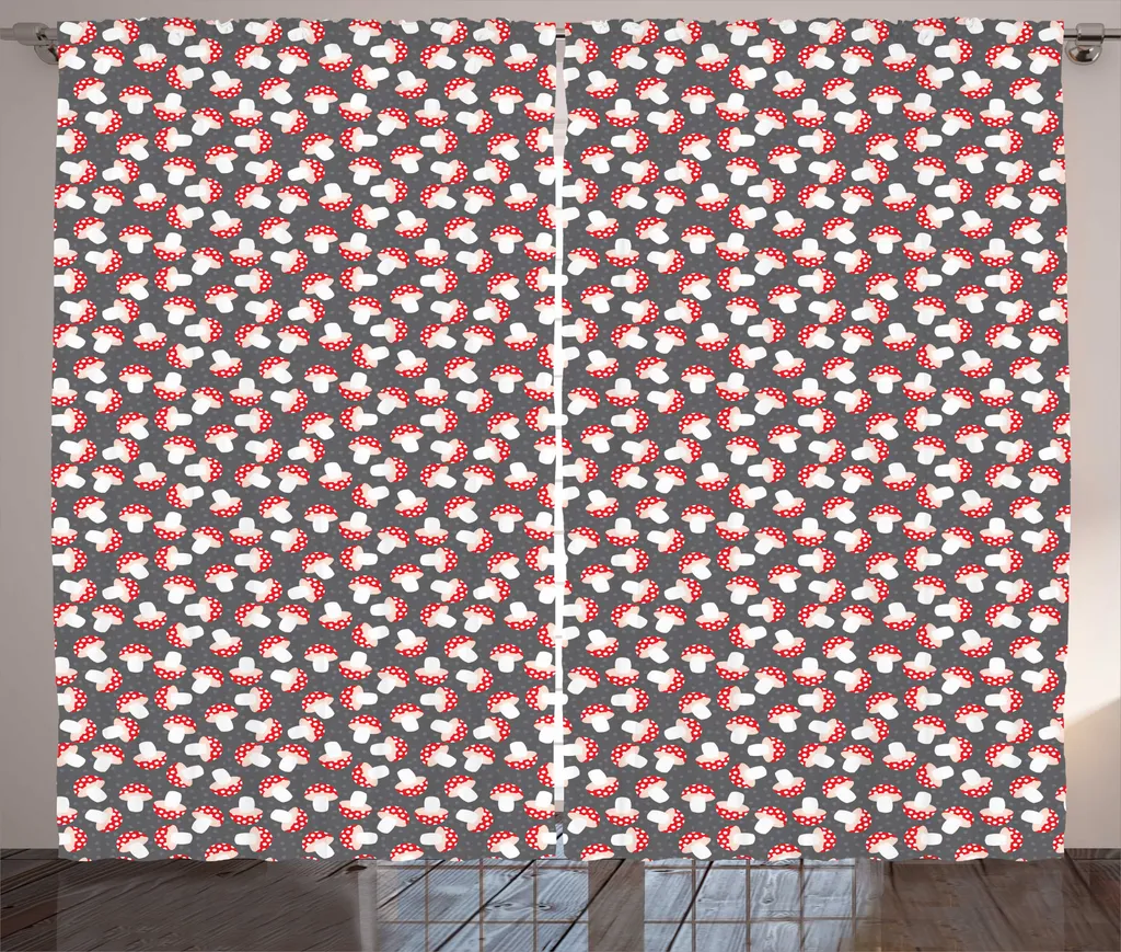 ABAKUHAUS Rideau Rustique Champignon 280x225cm Blanc Corail Foncé
