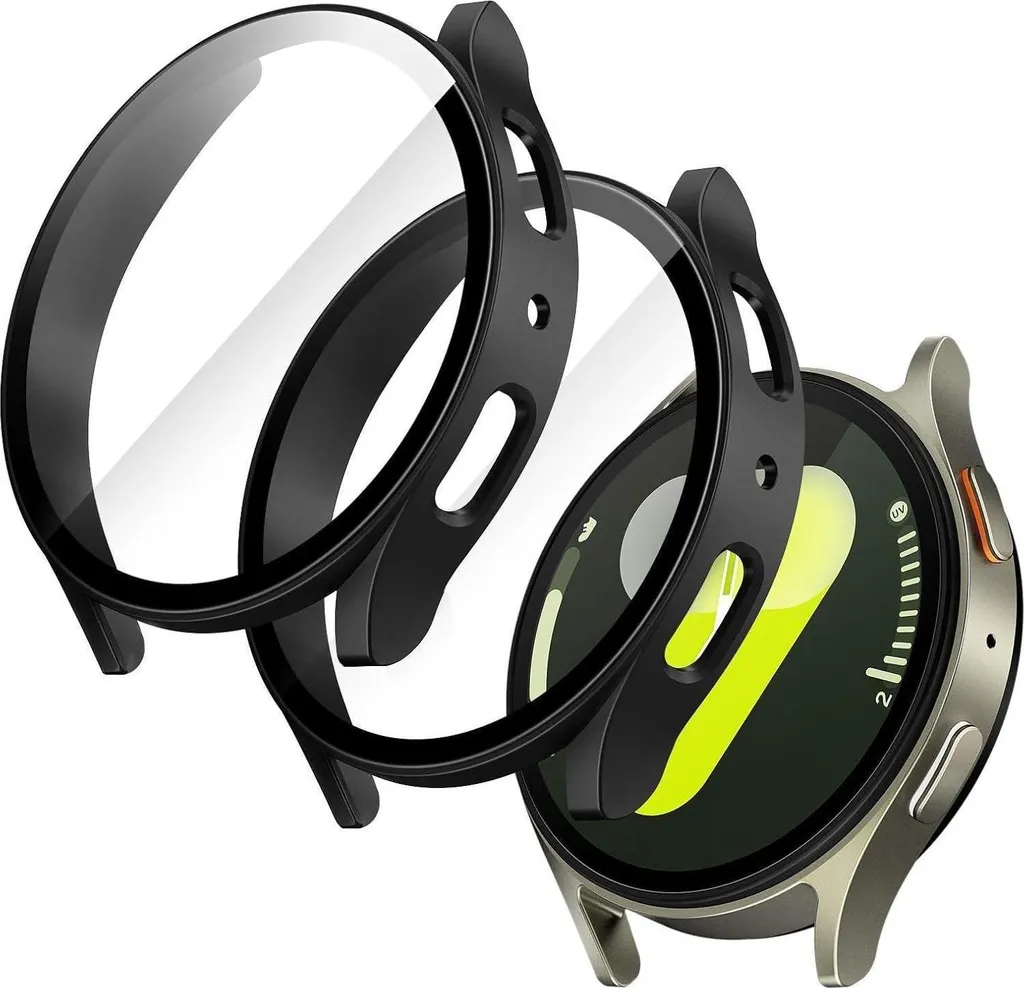Protection d'écran et Boîtier Galaxy Watch 7 44mm en Verre Trempé Noir