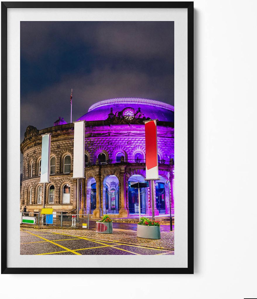Leeds Corn Exchange in England– Wandbild mit Rahmen – Gerahmtes Bild – Wanddekoration – 70x100 cm – Schwarz Rahmen