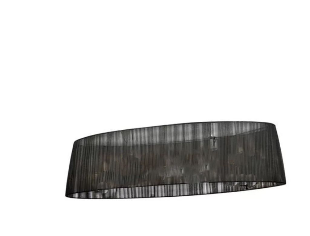 Plissierter Lampenschirm oval transparent Organza 110cm