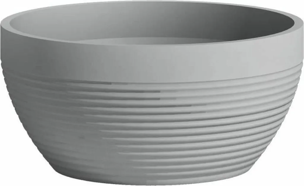 Pot Garden ID Gris 35 x 16 cm - Jardinière Moderne en Plastique Anthracite