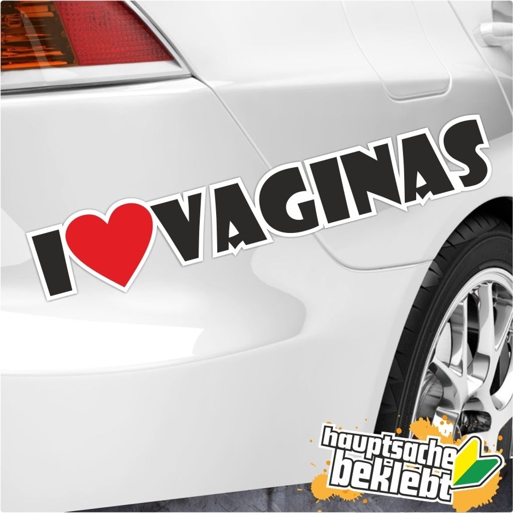 Kiwistar - Autoaufkleber - I Love Vaginas Aufkleber - 60 x 37 cm - für Auto, Laptop, Fahrrad, LKW, Motorrad Aufkleber mehrfarbig Sticker Decal