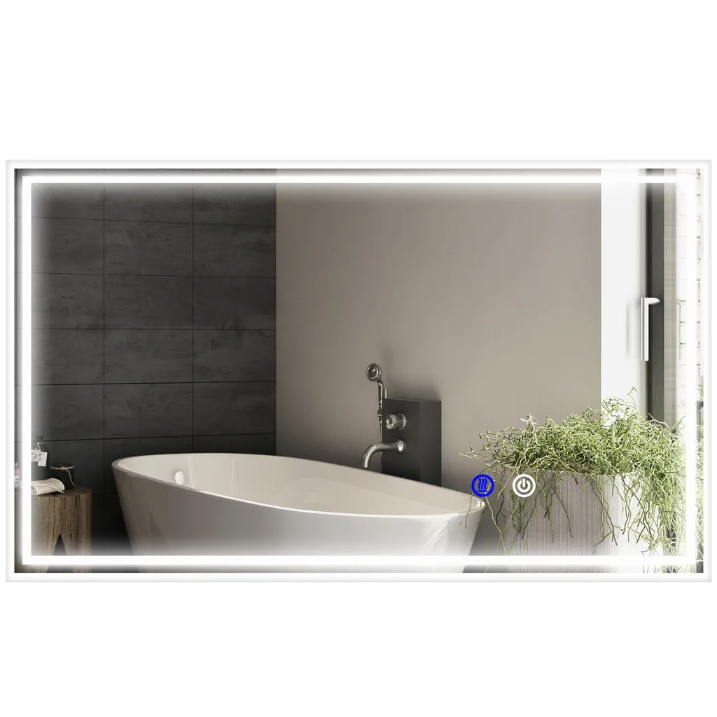 Miroir Rectangulaire Salle de Bain avec LED pour Maquillage et Rasage
