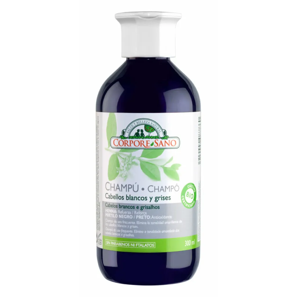 Shampoo Bio per Capelli Grigi Corpore Sano 300ml | Estratti di Mirtillo