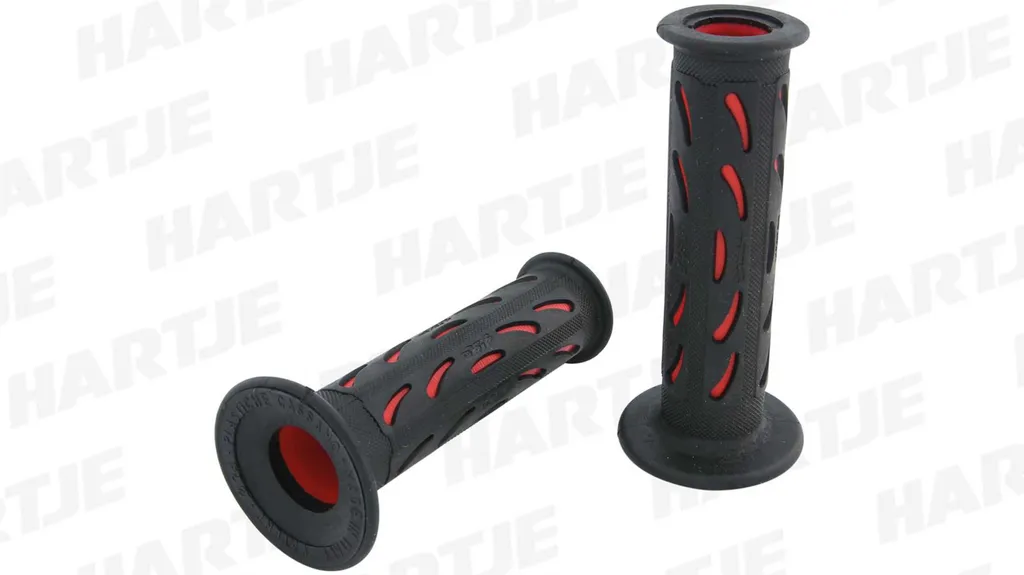 Poignée Progrip 724 bi-composant rouge et noir avec système anti-vibration