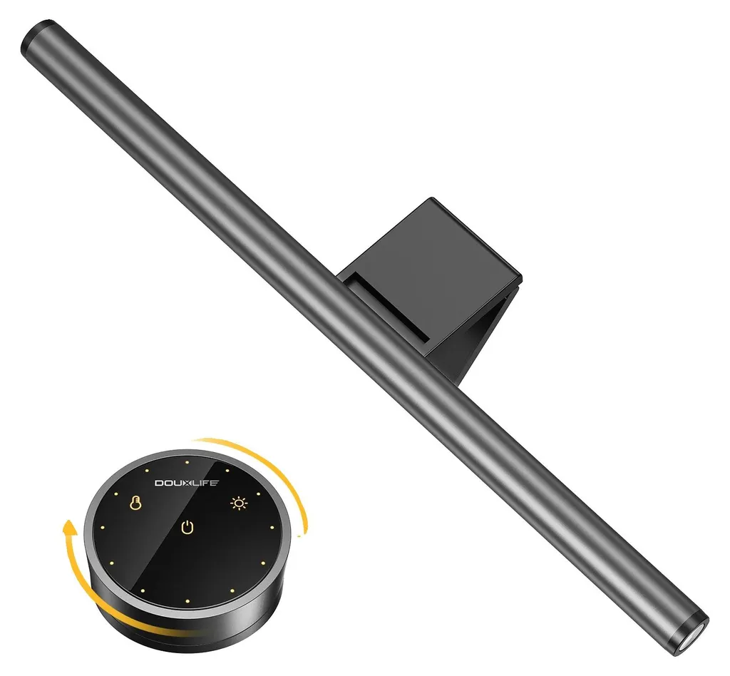 Lampe de moniteur LED tactile avec télécommande sans fil gris argenté