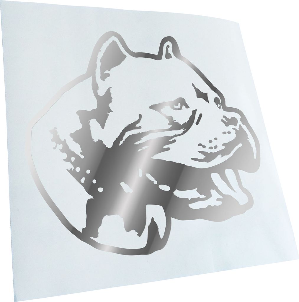 Kiwistar - Autoaufkleber - American Pitbull Terrier - Chrom - 40x36cm - Aufkleber für Auto, Laptop, Fahrrad, LKW, Motorrad Mehrfarbig JDM Decal Ra...