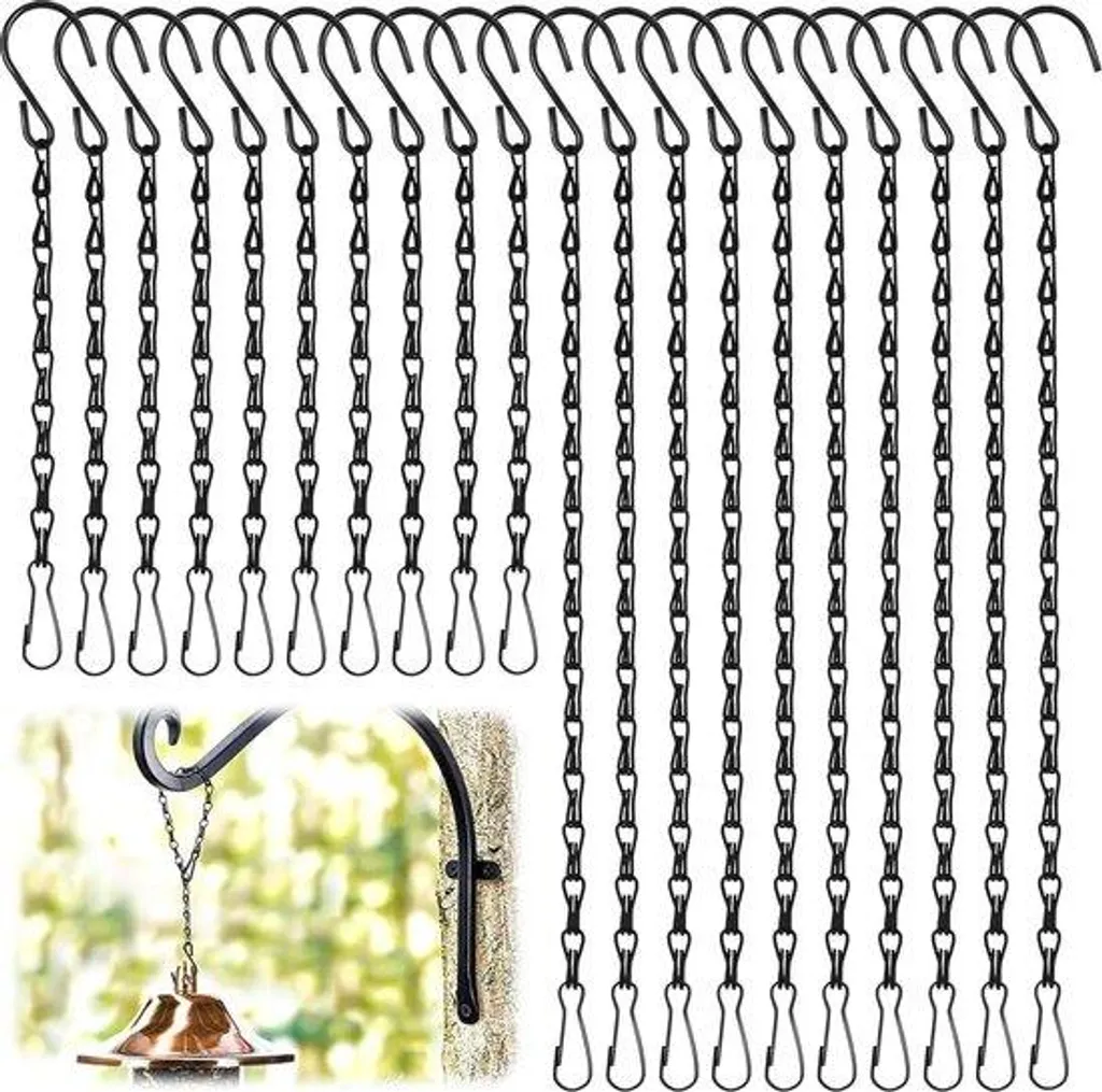 Lot de 20 suspensions métalliques de 24 à 50 cm pour plantes et carillons