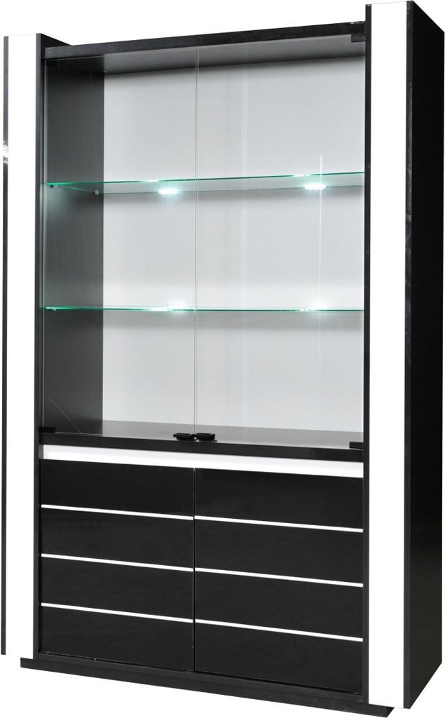 Meublorama DS-MK-LINN-NOIR-01*3C/95KG, 4 Tür(en), Schwarz, Mitteldichte Faserplatte (MDF), 2 Jahr(e), 450 mm, 1200 mm