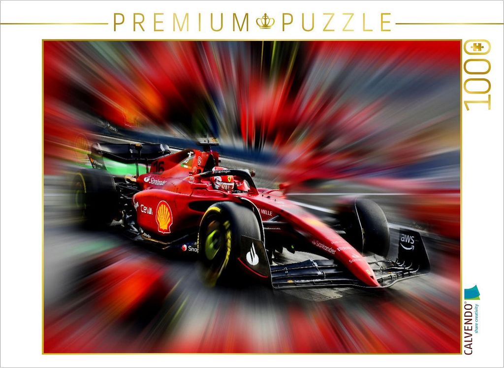 CALVENDO Puzzle Beim Saisonauftakt 2022 in Bahrain dominierte der Monegasse Charles Leclerc das Rennen und siegte für die Scuderia Ferrari. | 1000...