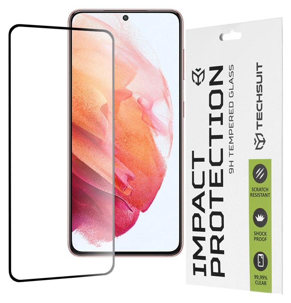 Techsuit Full Cover Impact Protection Displayschutzfolie für Samsung Galaxy S21 - Schwarz