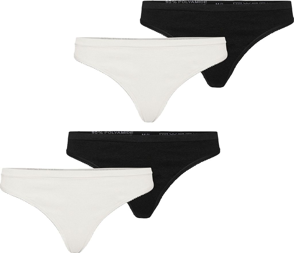 VERO MODA 4er-Pack Nahtlose Slip Tanga Basic Thong Unterwäsche Größe: M-L