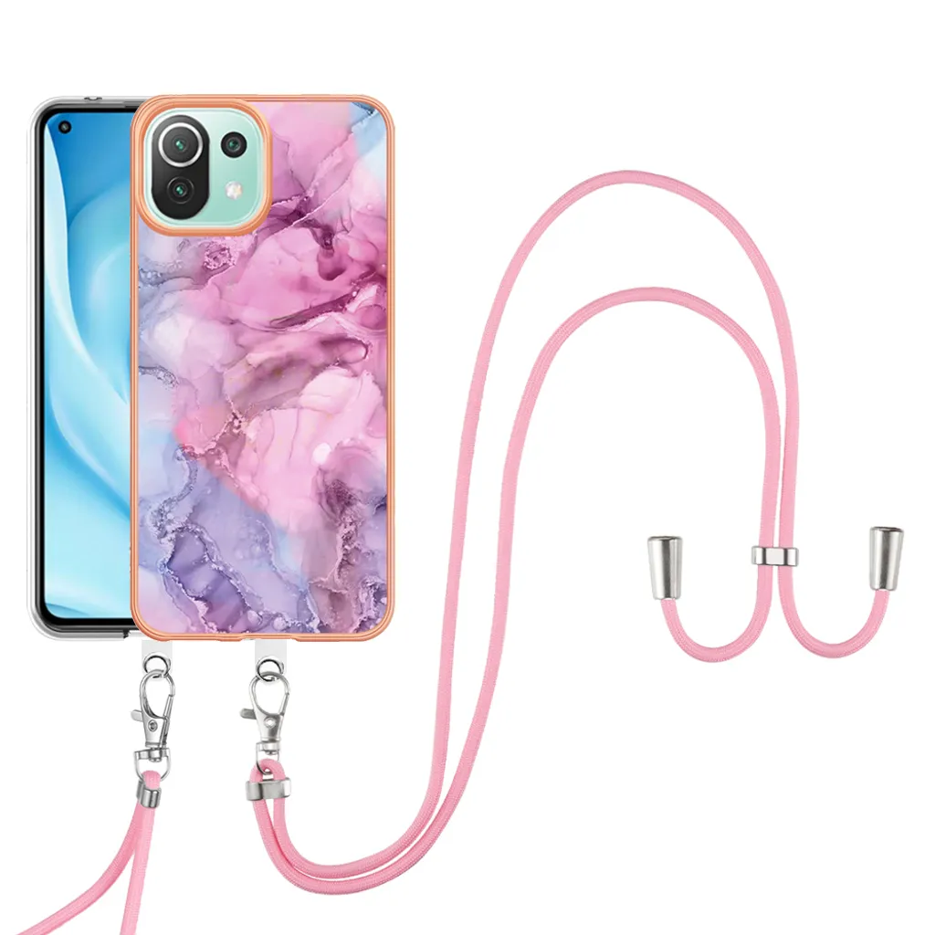Custodia Xiaomi Mi 11 Lite con Cordino Rosa: Protezione TPU Fantasia
