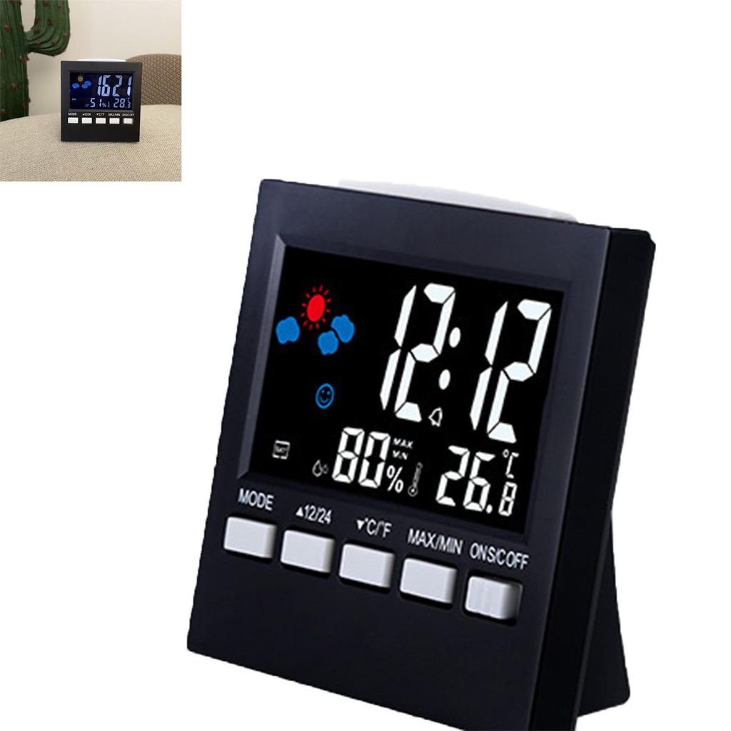 Wecker, Digitaler Reisewecker, Digitaluhr Batteriebetrieben Bettseite Tischuhren Uhr Wecker Batteriebetrieb Digital Temperaturanzeige Innentemperatur