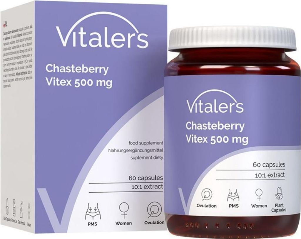 Vitaler's Chasteberry Vitex 500 mg – 60 Kapseln, vegan, 2 Monate Einnahme, ohne Konservierungsstoffe, reine Zusammensetzung