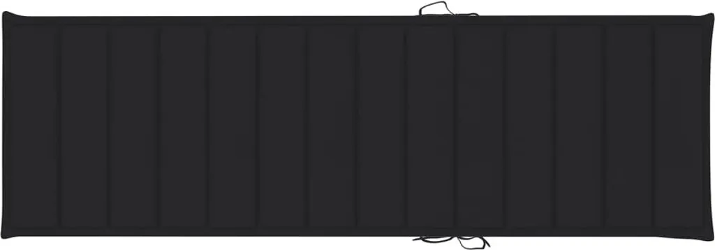 Lettino con cuscino nero Legno di pino impregnato - 4