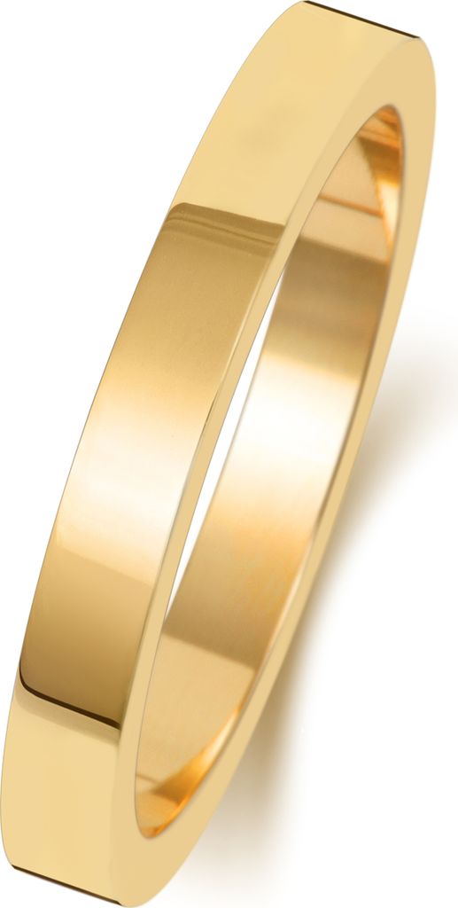 Schwerer 9 Karat (375) Gold 2,5mm Flach Form Herren/Damen - Trauring/Ehering/Hochzeitsring, 49 (15.6); TRS188549KYRSJ
