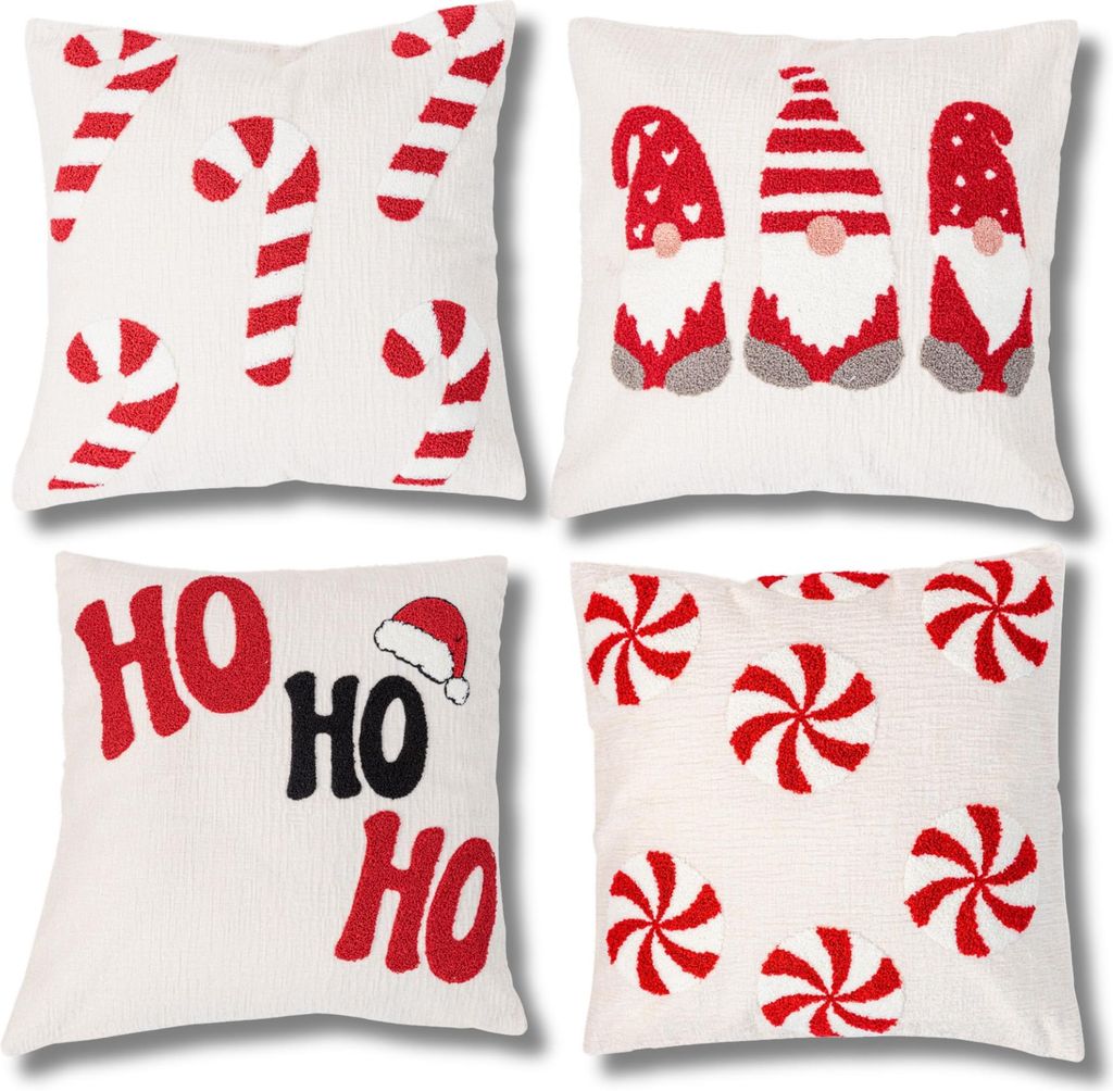 Moraj | Weihnachtskissenbezüge - 45x45cm - 4 Stück - Festliche Dekoration - Hochwertiger Stoff