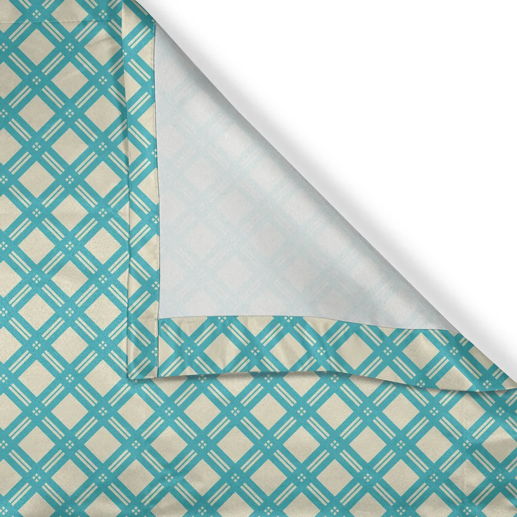 Rideau anti-plis turquoise à œillets pour fenêtres standard 280x175cm