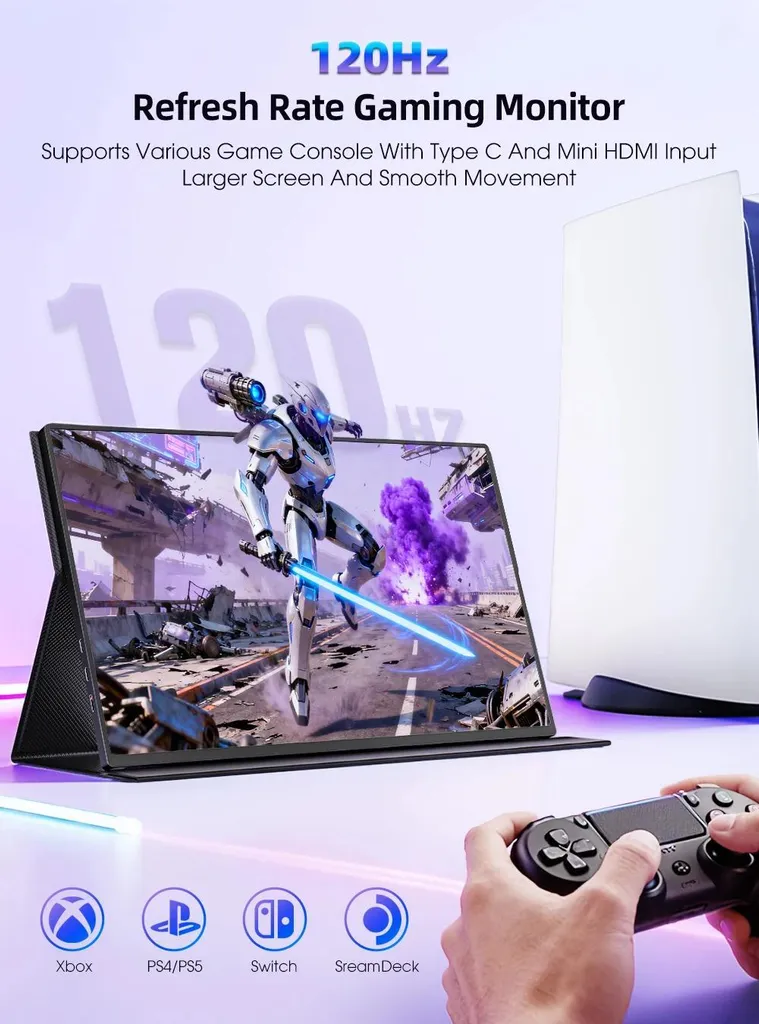 Écran externe portable 16 pouces 2.5K pour télétravail et gaming - 8