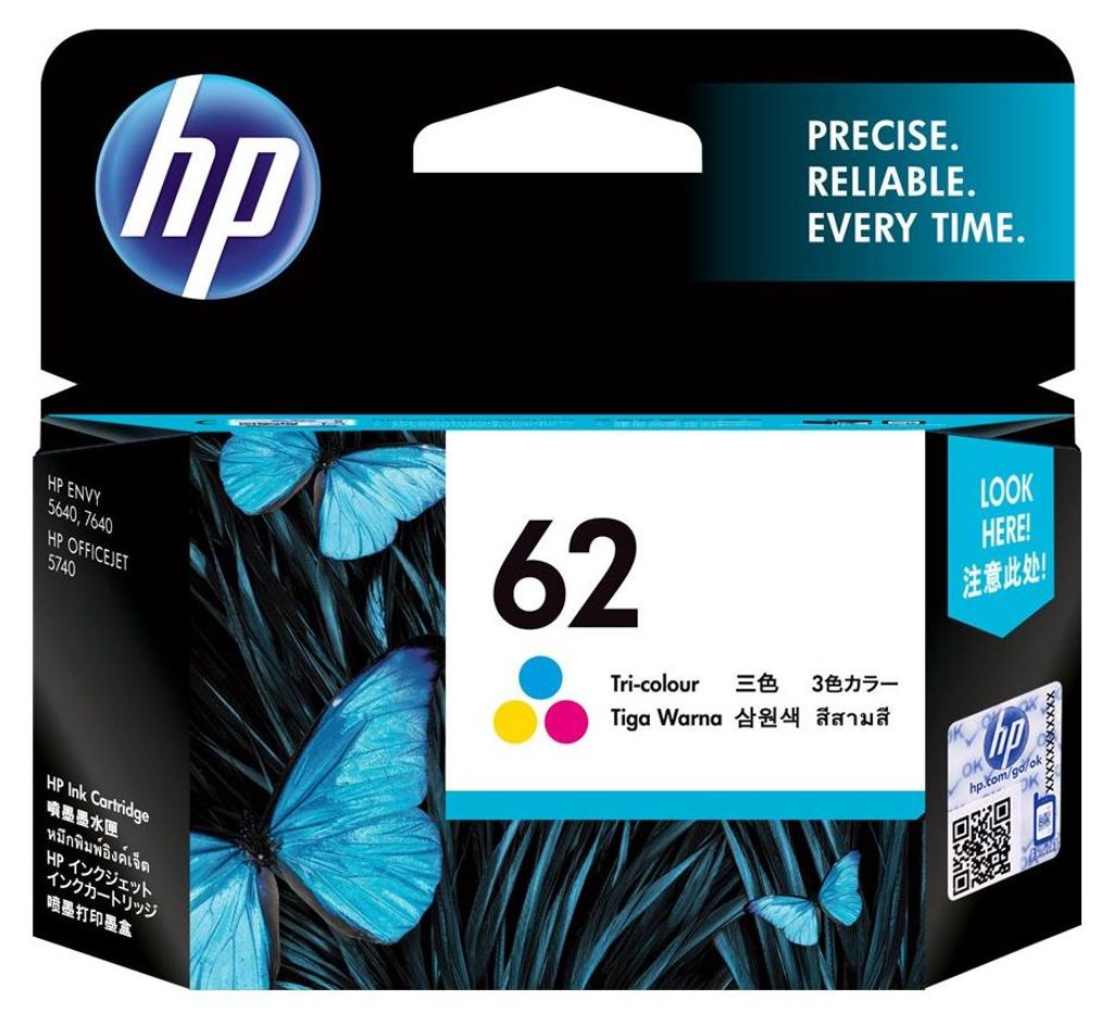 HP 62 oryginalny wkład atramentowy trójkolorowy, Zdjęcie produktu 