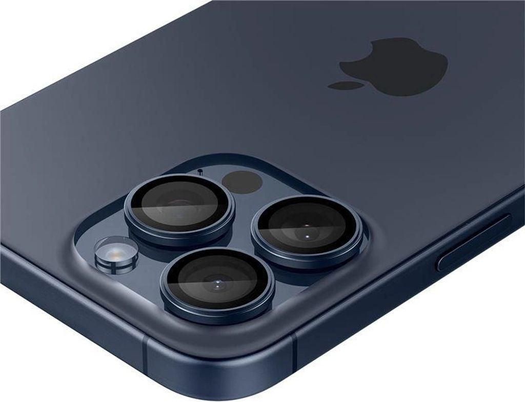 Spigen Optik Pro EZ Fit, Apple, iPhone 15 Pro Max, Blau, Transparent, 2 Stück(e)