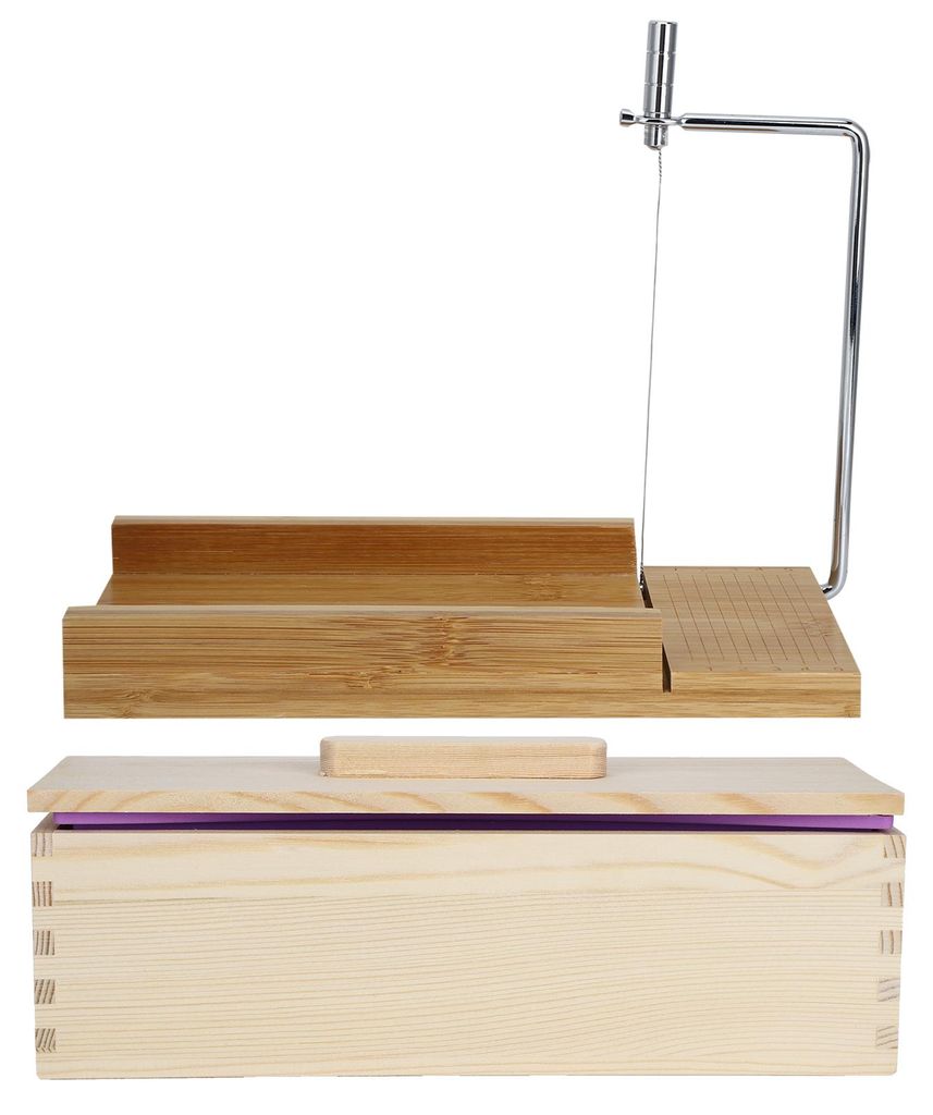 DIY-Set für handgemachte Seife, Kerzen und Brot: Formausstecher, Küchenutensilien, Schneidebrett + Box mit Deckel