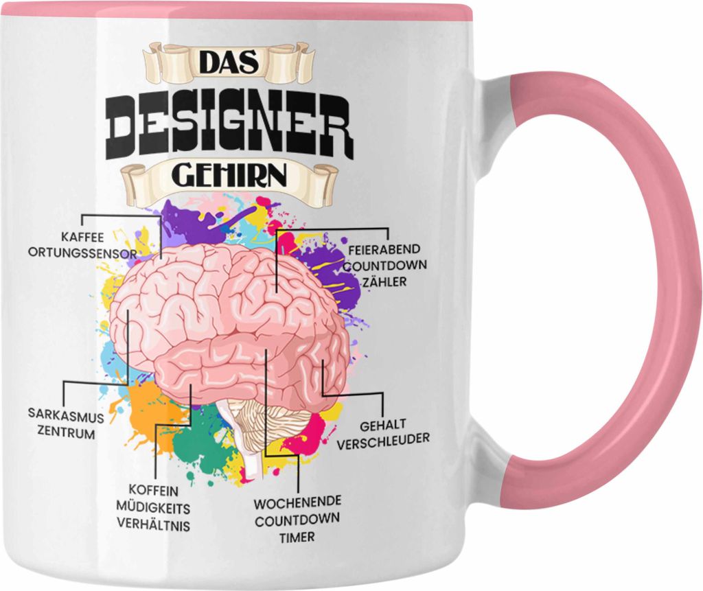 Trendation - Designer Tasse Lustiges Geschenk für Designerin Spruch Becher Geburtstag Weihnachten (Rosa)
