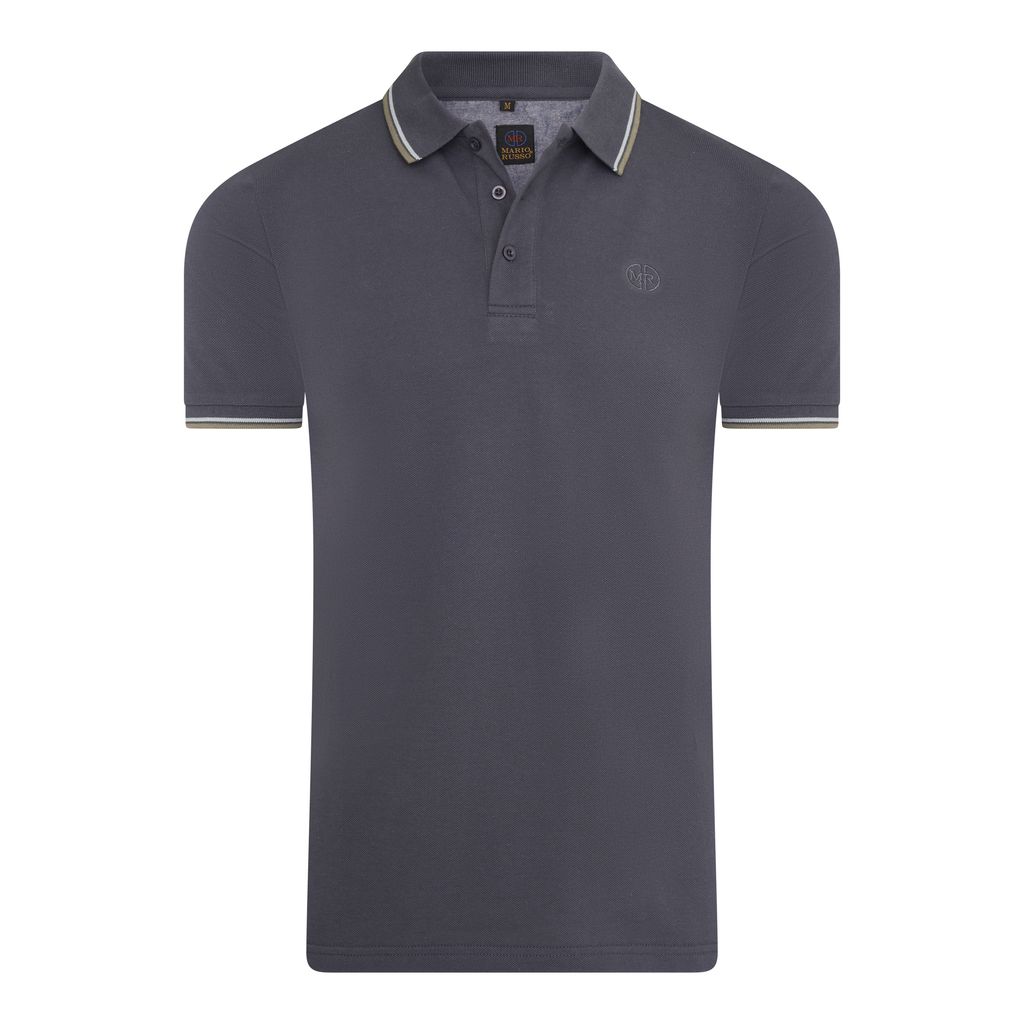 Mario Russo Tipped Polo Edward  Grau - Große L Produktbild 