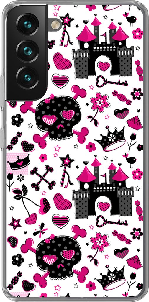 MuchoWow Handyhülle Schutzhülle Hülle für Telefoonhoesje Samsung Galaxy S22 Plus Mädchen - Krone - Herz - Muster - Mädchen - Kind - Kinder ...