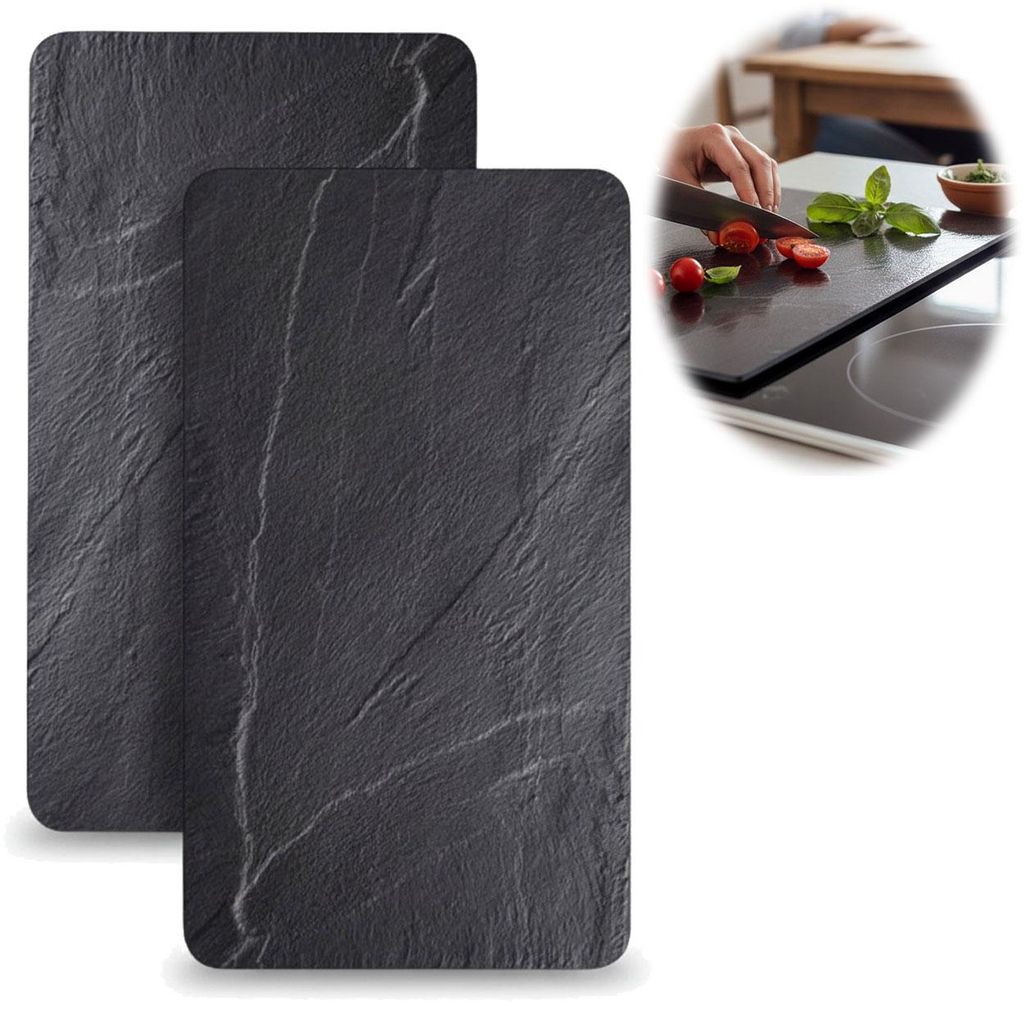 LS-LebenStil 2´er Set ESG Glas Herdabdeckplatten Schiefer Produktbild 