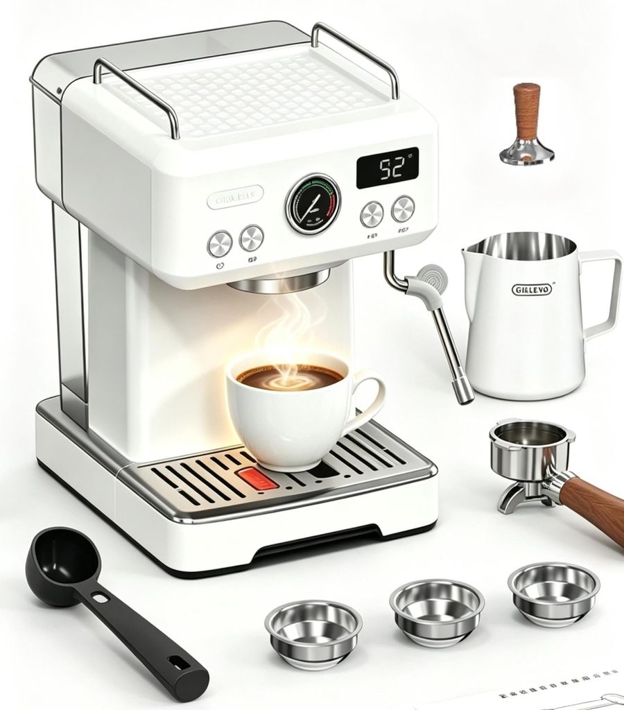 Reisekaffeemaschine Multi-Kapsel Kaffeemaschine 20 Bar 1,8l Kaffeekanne, Edelstahlfilter, kompatibel mit Nespresso, Dolce Gusto, Kaffeepulver & ESE