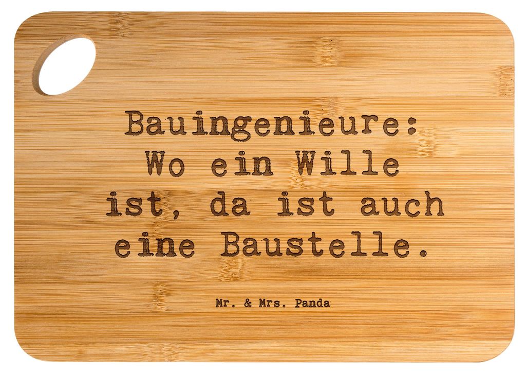 Mr. & Mrs. Panda Frühstücksbrettchen Spruch Bauingenieur Wille - Transparent - Geschenk, Ingenieurarbeit, schneidunterlage, Geschenke mit Herz, H...