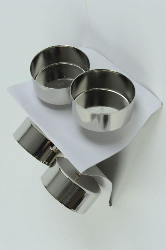 Kaemingk Metall-Teelicht mit Dorn silber 4,2 x 7,5 cm - 4 Produktbild 