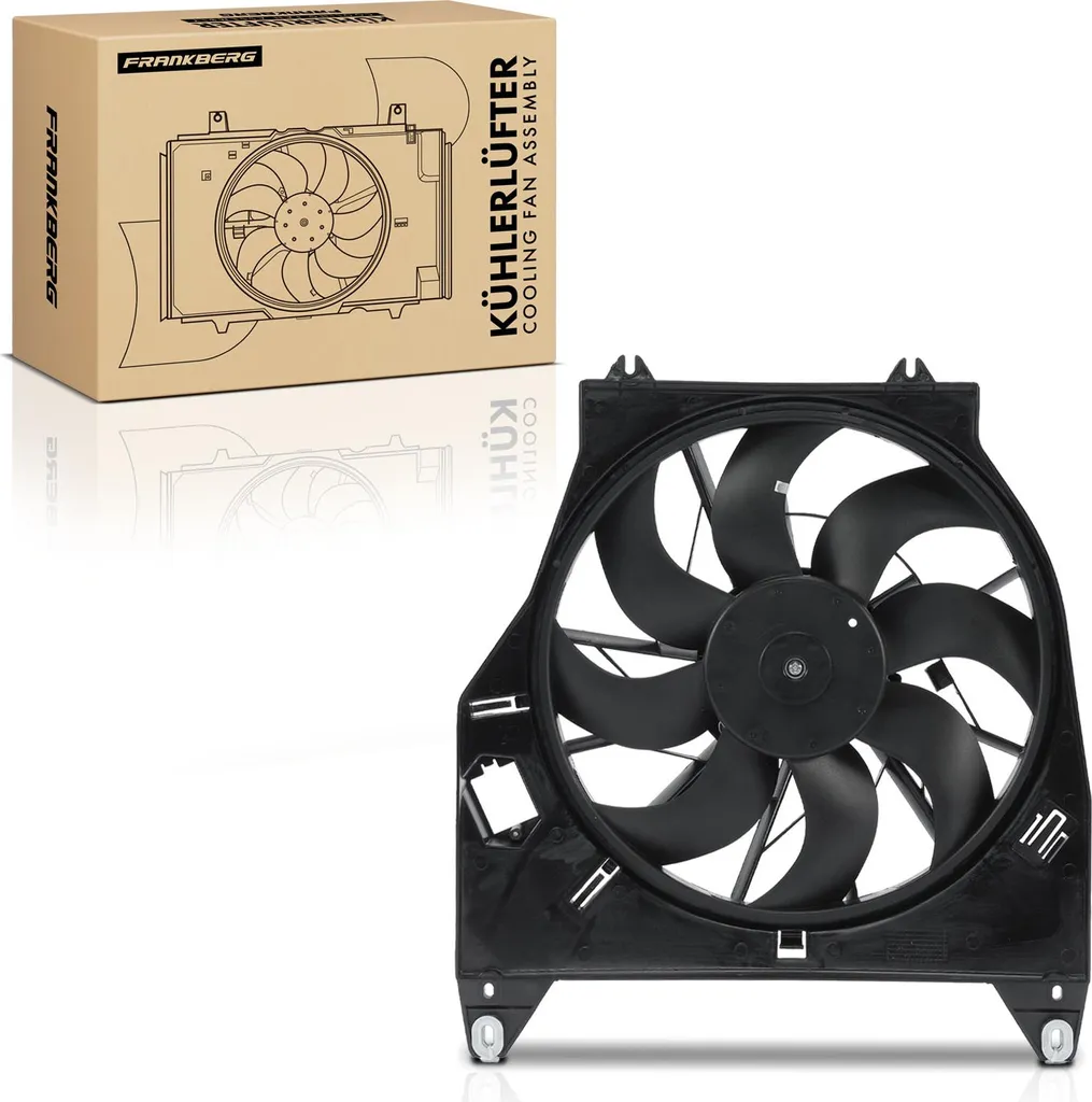 Ventilateur de radiateur robuste avec cadre de montage pour Kangoo 1.9