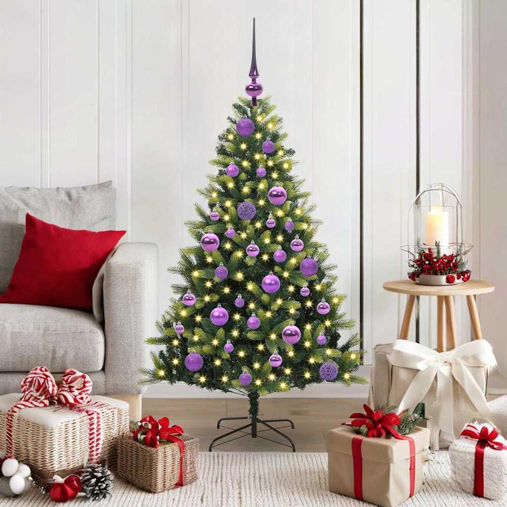 Maison Exclusive - Künstlicher geflammter Weihnachtsbaum 150 LEDs Grün 120 cm
