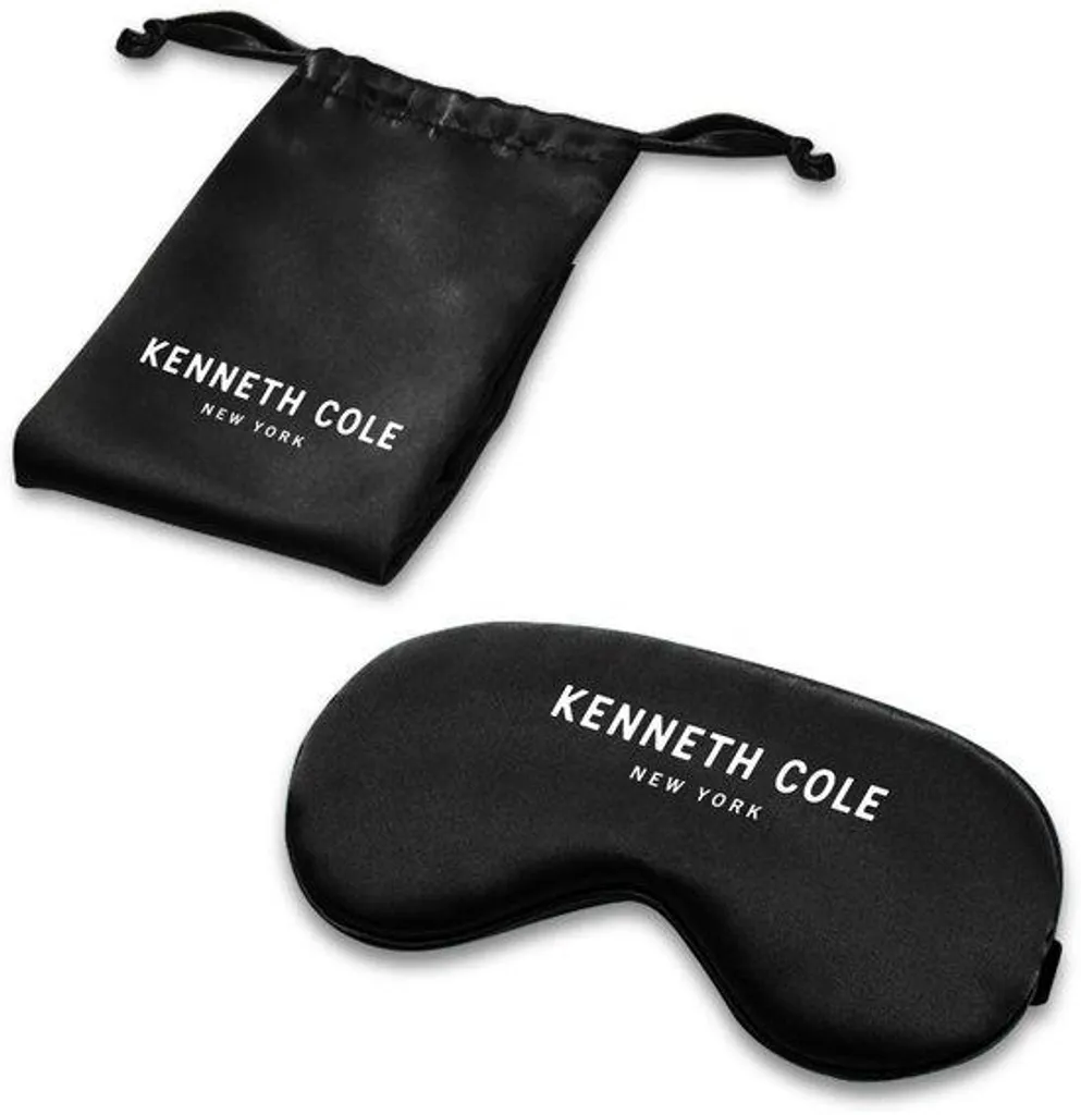 Masque de sommeil en satin noir occultant avec bande élastique souple