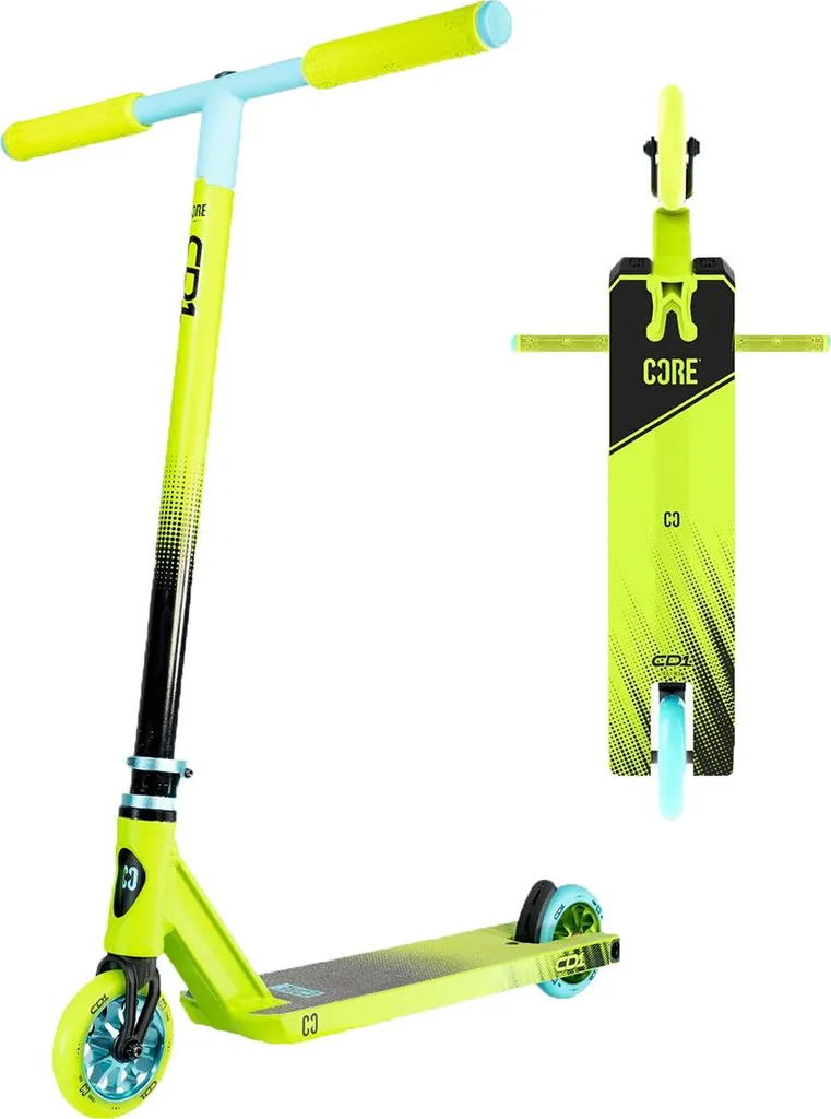 CORE CD1 trottinette freestyle légère bleu citron vert roues 110mm