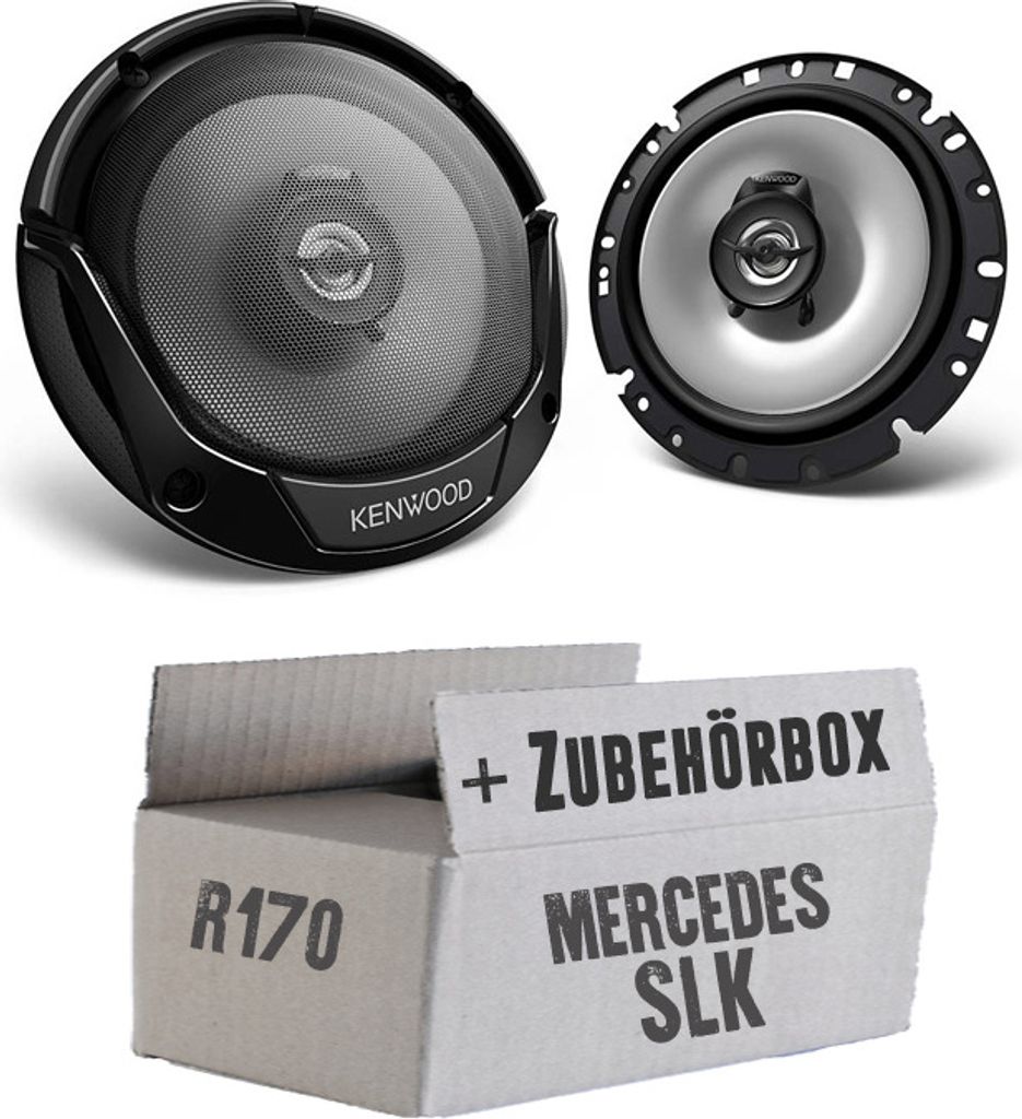 Lautsprecher Boxen Kenwood KFC-S1766 - 16,5cm 2-Wege Koaxialsystem Auto Einbausatz - Einbauset passend für Mercedes SLK R170 Front - justSOUND